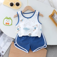 Новый летний детский комплект для мальчиков, рубашка с принтом динозавра, шорты с короткими рукавами, Модный повседневный комплект из двух предметов