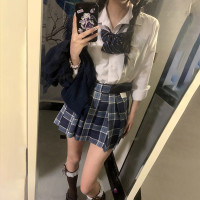 小田綾/百褶裙女jk校供感制服格裙短裙日常半身裙格子裙學生