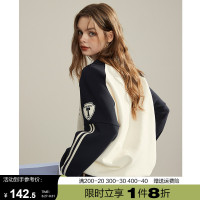 庫恩瑪維撞色插肩袖衛衣女2023年早秋新款時尚潮酷運動風套頭上衣