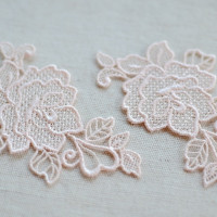 4 шт. 8*4,5 см Красивая швейная розовая кружевная ткань для одежды воротник Водорастворимая кружевная аппликация