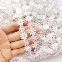 3 м/лот 1,5 см Высококачественная кружевная ткань белого цвета хаки Блестящая декоративная Аппликация Обрезка материал для шитья