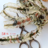 5 метров Камуфляжный эластичный Двусторонние Кружева отделка цветок стрейч швейная "сделай сам" с кружевными вставками и ткань для нижнего белья бюстгальтер украшения 2.cm