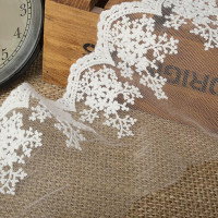 3 ярда, хлопковая гипюровая кружевная отделка со снежинками, аксессуары для одежды, африканская кружевная ткань шириной 11 см