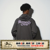 Remedy 22AW秋冬原創Remedy Crew基礎LOGO拉鍊帽衫休閒復古男潮牌