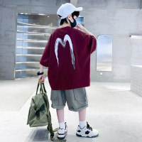 Комплект одежды для мальчиков из двух предметов, футболка и шорты, корейский летний спортивный костюм, новинка 2023