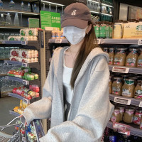 外套女春秋款寬鬆連帽運動衫2023新款爆款小個子百搭慵懶風休閒開衫