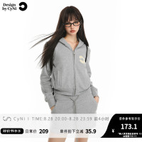 CyNi 「 Cynismo」基礎百搭連帽短款拉鍊開衫厚棉T外套顯瘦包臀裙