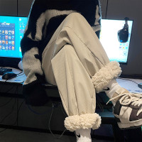 特厚羊羔毛褲子女冬季加絨加厚東北雪地棉褲外穿束腳500g重磅衛褲