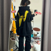 國潮牌oversize高街衛衣女春秋薄款寬鬆美式復古小眾秋冬街頭外套