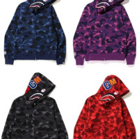 【現貨折扣】BAPE COLOR CAMO SHARK 經典迷彩WGM刺繡鯊魚衛衣