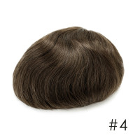Прочный Мужской капиллярный протез с одним узлом 0,12 мм мужской парик из искусственной кожи мужской парик человеческие волосы протез волос Zakya