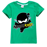 Детская летняя одежда NINJA KIDZ для маленьких девочек, 2021 детской хлопковой футболки для мальчиков, бутиковая детская одежда, топы с круглым вырезом для мальчиков, рубашка