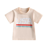 Рубашка с коротким рукавом и буквенным принтом для мальчиков и девочек