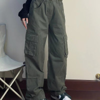 工裝褲男女春季新款潮牌寬鬆垂感直筒休閒美式復古多口袋闊腿長褲