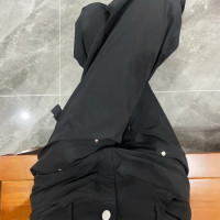 歐美直筒微喇叭褲女夏季褶皺休閒長褲風炸街寬鬆百搭牛仔工裝長褲