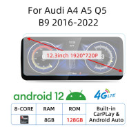 Автомобильный экран Android 12 для Audi A4 A5 Q5 B9 2016-2022 GPS Navi мультимедийный стерео 8 + 128 Гб RAM WIFI Google Carplay Qualcomm