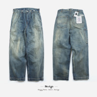 鼎級舊化!!NOVIGO BAGGY DENIM.PANTS細緻慢洗匠級洗水牛仔褲跨牛