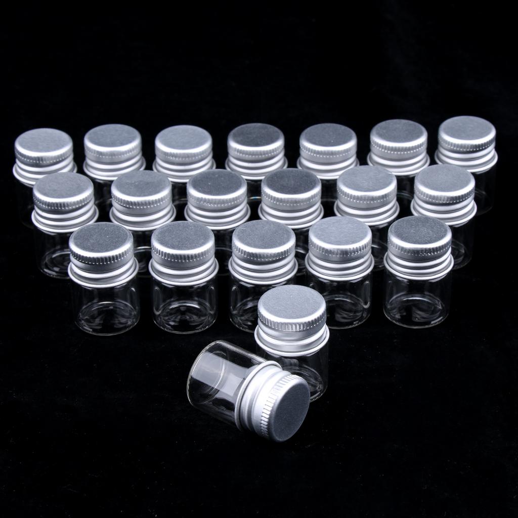 20Pcs Refillable Empty Cosmetic Containers Round Glass Jar Face Cream Lotion