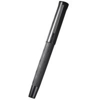 Ручка перьевая черная из титана в стиле ретро с узлом