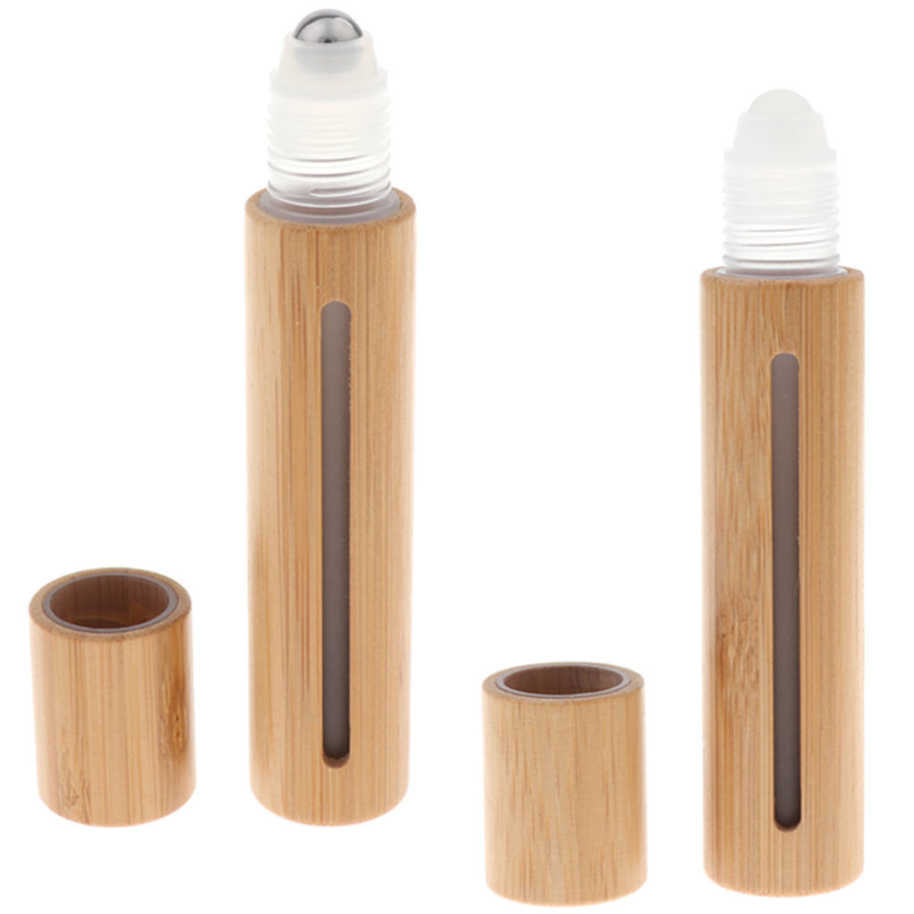 15 ml Roller Balls for Essential Oils - Small Empty Bamboo Roller Bottles Stainless Steel Ball