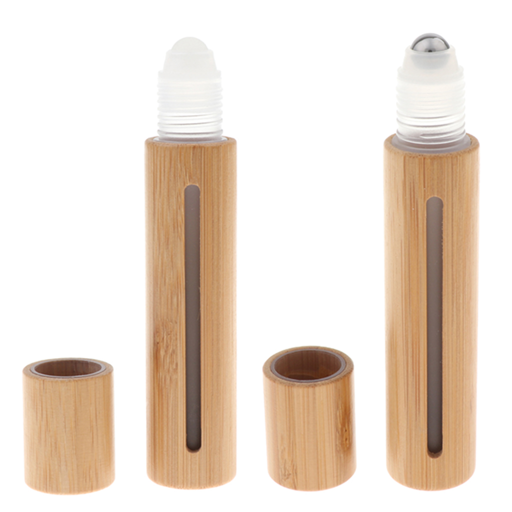 15 ml Roller Balls for Essential Oils - Small Empty Bamboo Roller Bottles Stainless Steel Ball