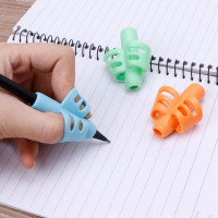 3 шт., ручка с двумя пальцами, силиконовый держатель для карандашей для детей, Обучающие инструменты для письма, ручка для письма