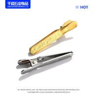 金属领带夹男士商务领带夹子纯铜压花领带夹正装配件饰品夹子