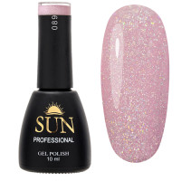 Гель лак для ногтей - 10 ml - SUN Professional с шиммером / с блестками Светло-Розовый №089 Поп дива