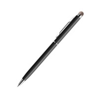 Металлическая шариковая ручка с черными и синими чернилами, 100 шт./лот, 0,7 мм, 2 в 1, Стилус из волокна, подарок для iPhone, бесплатный Пользовательский логотип