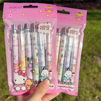 Sanrio гелевая ручка 12/24 шт. Kawaii Hello Kitty Клубника Cinnamoroll Kuromi Melody студенческие канцелярские принадлежности Письменные ручки 0,5 черная ручка для экзамена