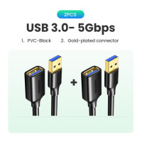 【RU специальный sale】 Ugreen USB удлинитель USB 3,0 кабель для смарт-ноутбука ПК ТВ Xbox SSD USB 3,0 2,0 удлинитель мини-кабель