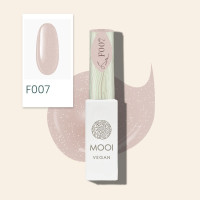 Гель лак для ногтей MOOI vegan Gel Nail Polish UV/LED F007 покрытие для маникюра и педикюра светоотражающий с шиммером прозрачный розово-бежевый 8 мл