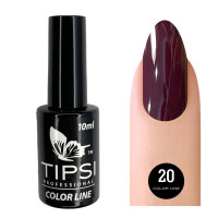 TIPSI PROF ::: 10 мл. Бордовый гель лак для ногтей №20, однослойный / Типси Проф /