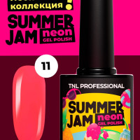 TNL Гель лак Neon Summer Jam №11 - неоновый яркий коралловый (оранжевый) для ногтей, 10 мл