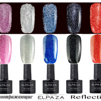 Elpaza Professional Reflective, с блестками, светятся в темноте,(Светоотражающие) 10 мл. 5 шт. в наборе