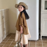 Модный костюм для маленьких девочек, летний комплект одежды, Однотонная юбка с коротким рукавом, комплект детской одежды из 2 предметов, костюмы, детская одежда