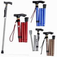 加厚超輕登山杖伸縮摺疊手杖徒步爬山鋁合金不鏽鋼健走棍柺杖出遊