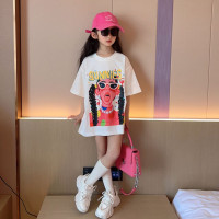 Летняя футболка для девочек, детская футболка, детские пуловеры, топы, Детская уличная одежда, модная женская футболка с буквенным принтом