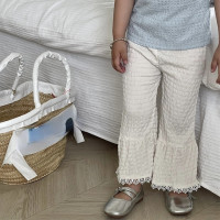 Новинка 2023, летняя Милая одежда для малышей, комплект одежды для маленьких девочек, однотонный топ с коротким рукавом и штаны, Детский костюм, наряд, костюмы, комплекты