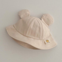 Шапка-тюрбан в Корейском стиле для мальчиков и девочек, милая Панама с мультяшными ушками, модная Панама от солнца, для детей ясельного возраста, весна-осень