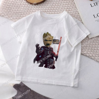 Детская футболка с принтом Грут, кавайная футболка с героями Marvel, повседневная одежда с цветами из мультфильмов, детская одежда с аниме, модные топы для девочек и мальчиков, уличная одежда