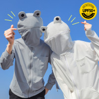 奧芭菲卡通可愛小青蛙防曬衣女紫外線薄冰絲防曬服外套夏季奧巴菲