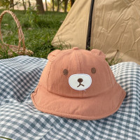 Панама с мультяшным медведем детская, милая летняя уличная Кепка от солнца, повязка на голову в Корейском стиле для мальчиков и девочек