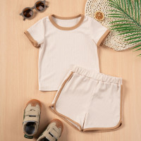 2 шт., хлопковые шорты с коротким рукавом для мальчиков и девочек