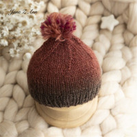 Новорожденная фотография масляная живопись градиент шерсть шапка Фотография цветная текстура Простой Европейский Американский стиль