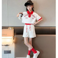 Летняя одежда для девочек, детский топ с коротким рукавом, шорты, детская спортивная одежда из 2 предметов, повседневная одежда для девочек