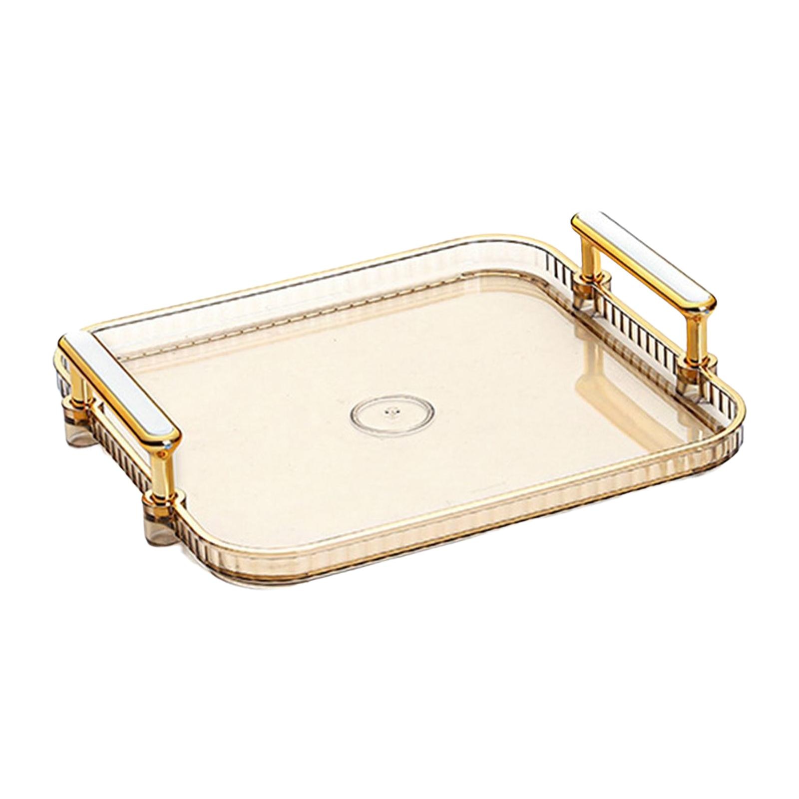 Serving Tray Home Decorative Non Slip Vanity Tray Fruit Plate Multipurpose Elegant Snacks Plate for Nuts Fruits Bathroom Kitchen