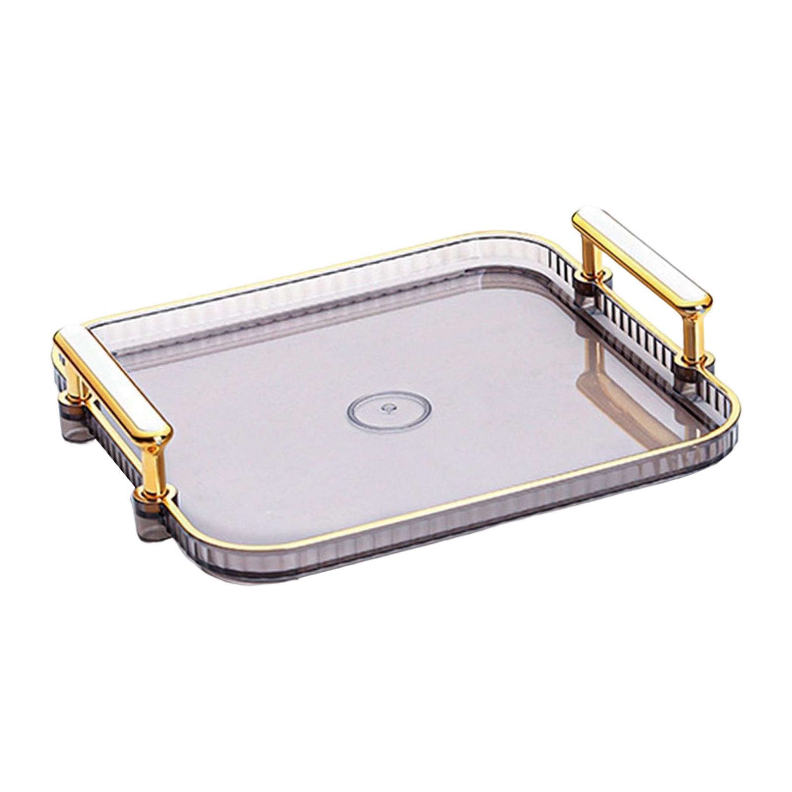 Serving Tray Home Decorative Non Slip Vanity Tray Fruit Plate Multipurpose Elegant Snacks Plate for Nuts Fruits Bathroom Kitchen