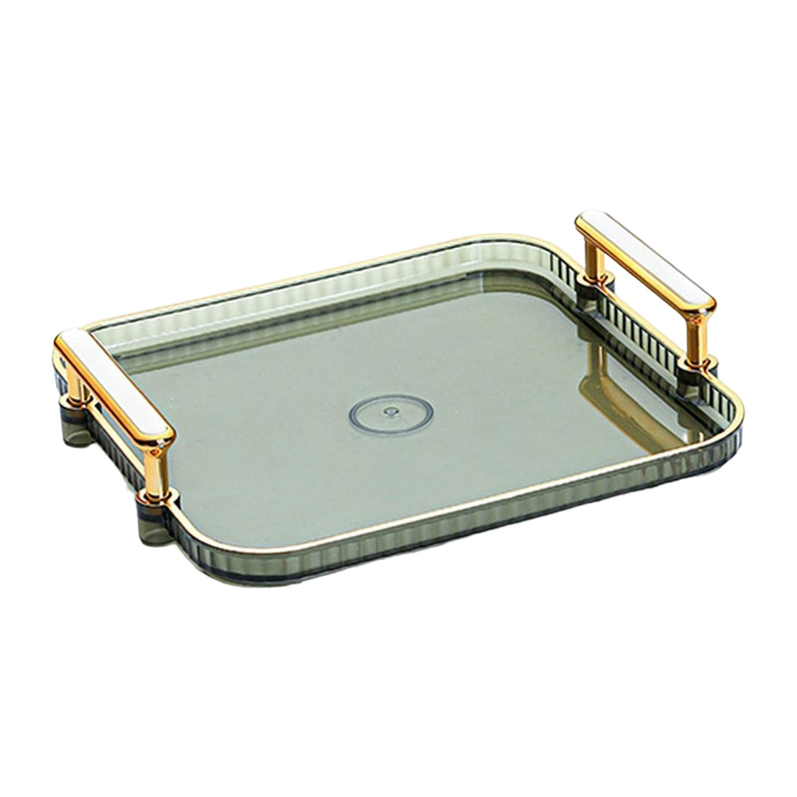 Serving Tray Home Decorative Non Slip Vanity Tray Fruit Plate Multipurpose Elegant Snacks Plate for Nuts Fruits Bathroom Kitchen