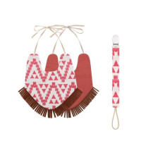 Детский фартук для кормления и нагрудник с цепочкой для соски слюнявчик для кормления Бандана с заусенцами шарф с регулируемым поясом для мальчиков и девочек